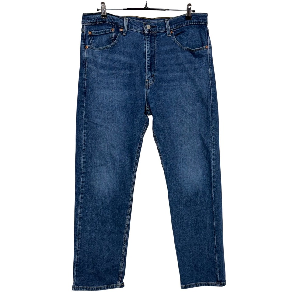 Levis 505 Jeans Mens 36x30 Blue Denim Regular Fit Straight Leg Stretch Workwear